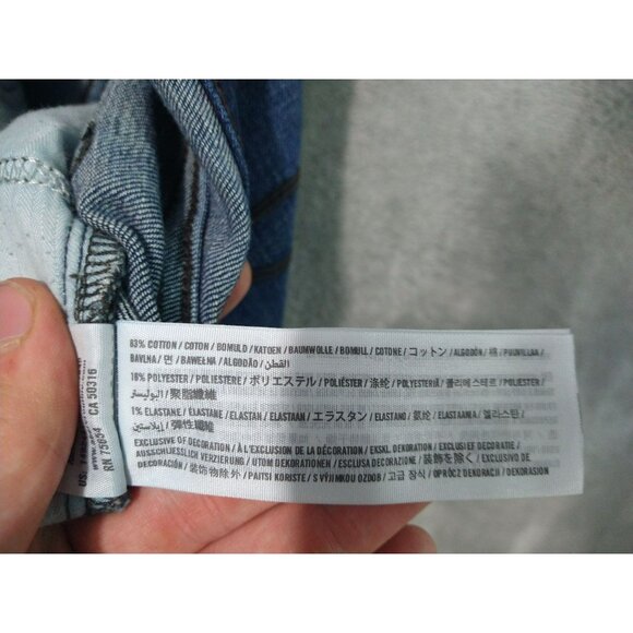 Abercrombie Fitch Shorts Womens 14 Blue Denim High Rise Cut Off Button Fly - Picture 8 of 10